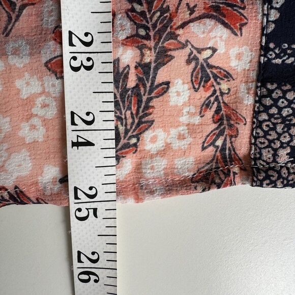 Chelsea And Theodore Size L Button Up Boho Floral Mix Print Shirt Top - Picture 8 of 9